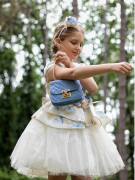 Официална детска рокля Flora Navy Blue