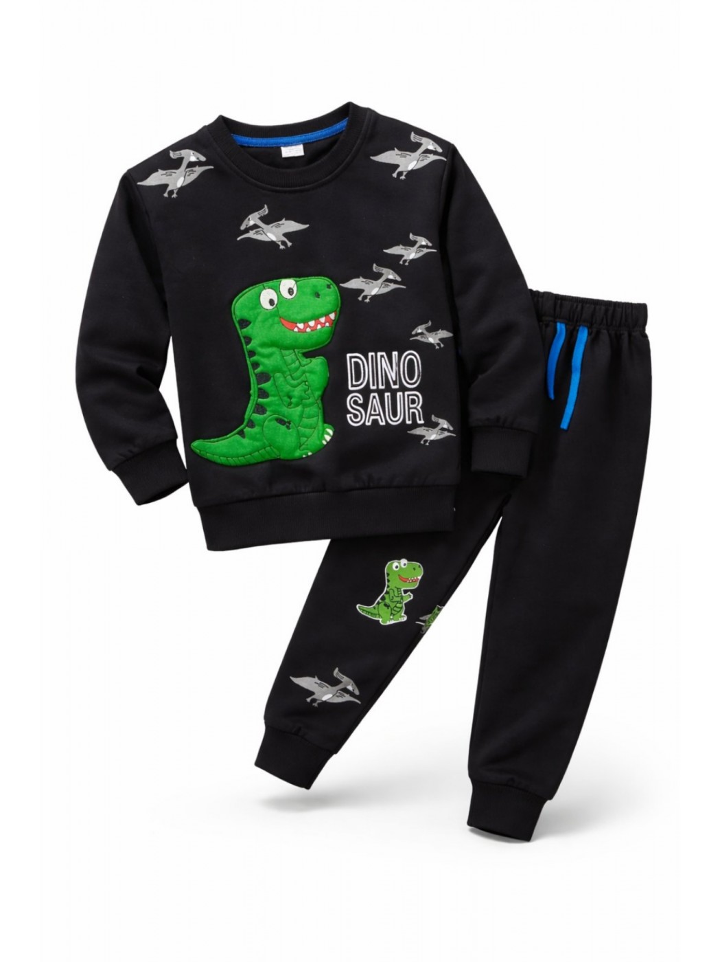 Детски комплект "Птерозавър", блуза и долнище – черен Детски комплект "Птерозавър", блуза и долнище – черен
