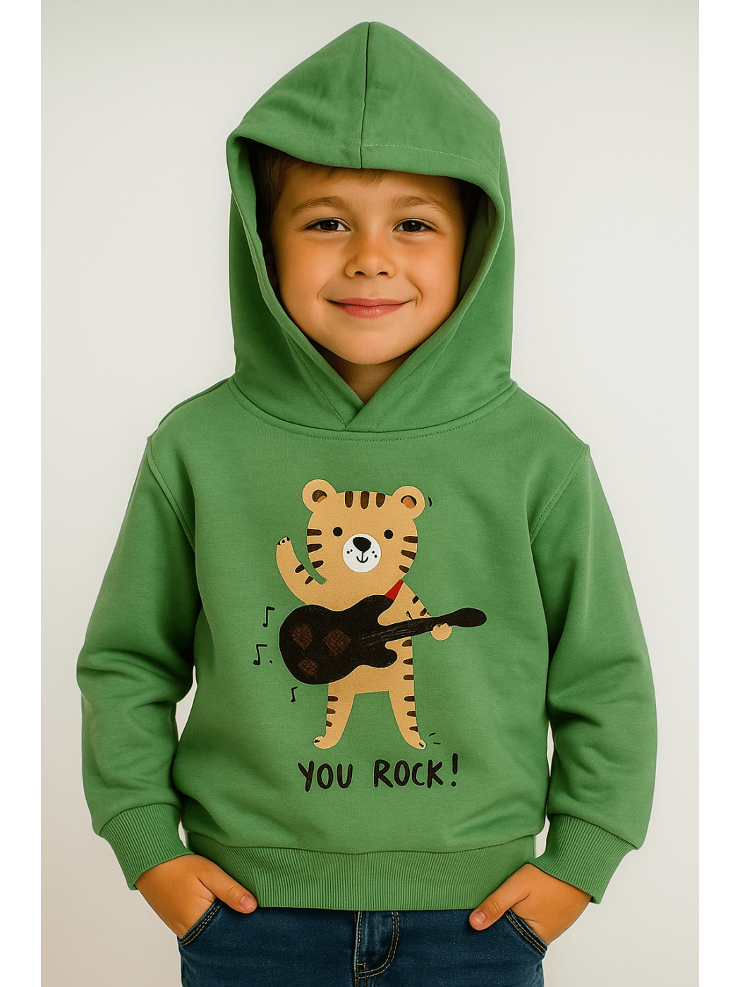 Детски суичър "You Rock" – зелен Детски суичър "You Rock" – зелен