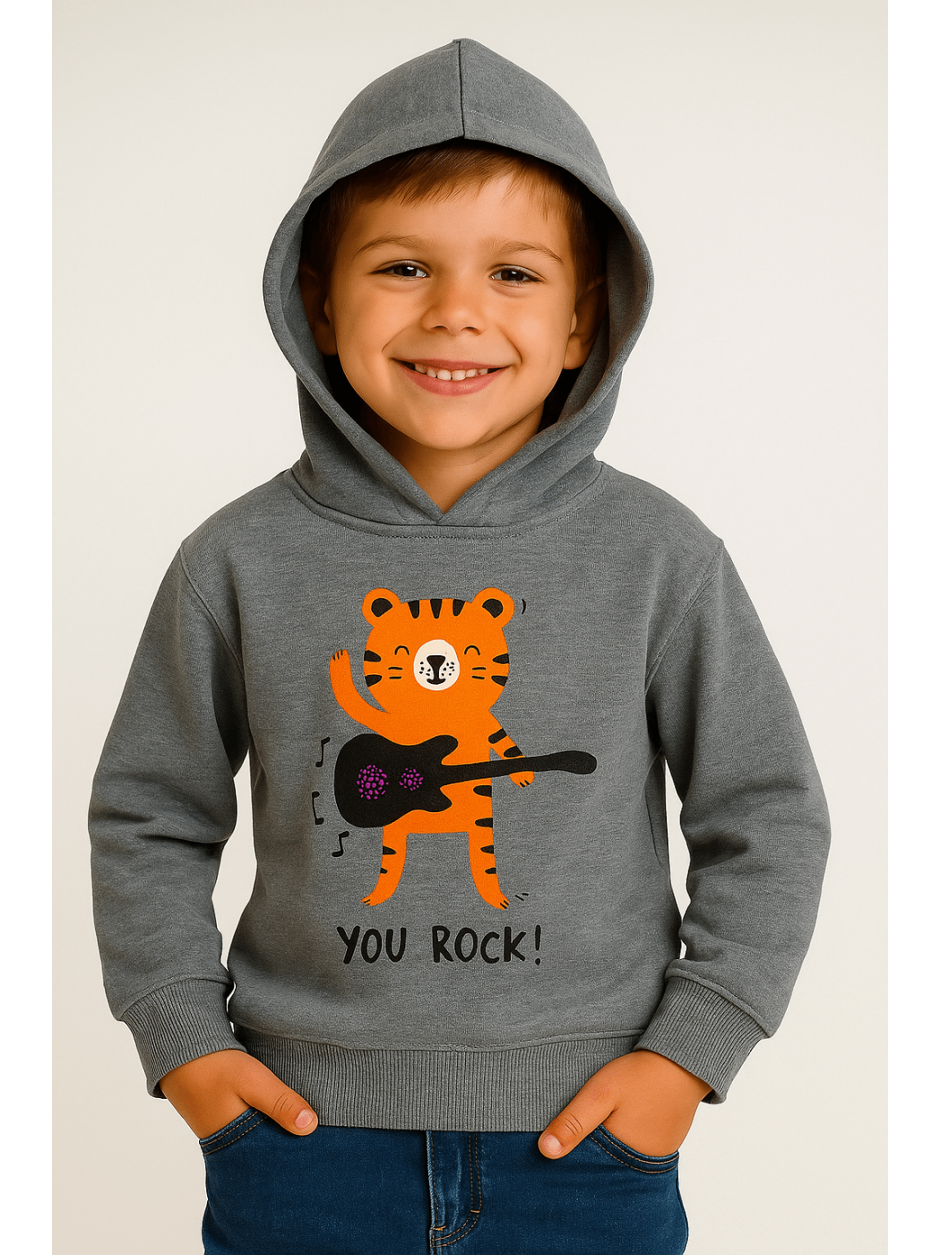 Детски суичър "You Rock" – сив